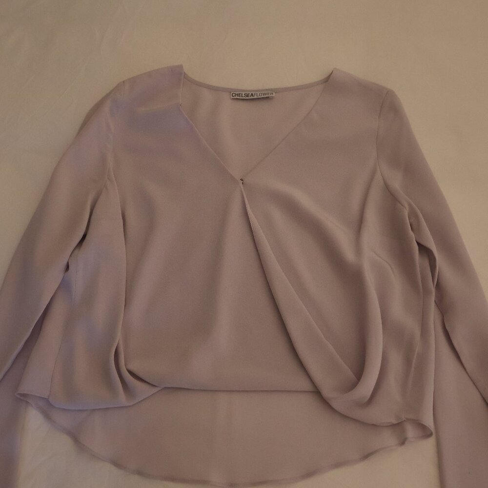 Chelsea Flower Light Purple Silk Blouse - Size 6